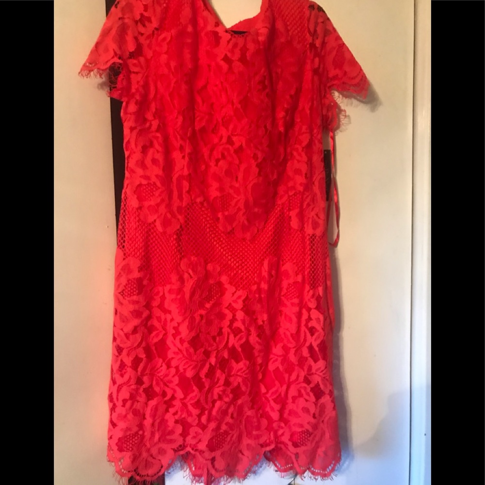 Chili pepper color lace dress